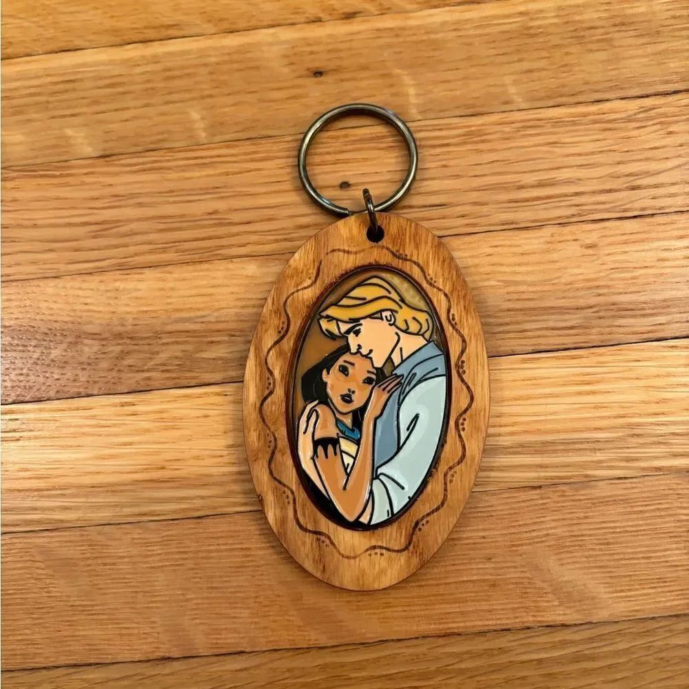 Pocahontas Disney Vintage Wooden Keychain